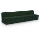  Manufacturer Color_Green -- Ollie 120" Green Boucle Fabric Upholstered 4 pc Armless Modular Sofa IMAGE 1