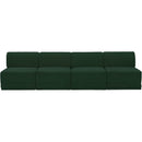  Manufacturer Color_Green -- Ollie 120" Green Boucle Fabric Upholstered 4 pc Armless Modular Sofa IMAGE 4