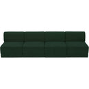  Manufacturer Color_Green -- Ollie 120" Green Boucle Fabric Upholstered 4 pc Armless Modular Sofa IMAGE 5
