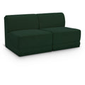  Manufacturer Color_Green -- Ollie 60" Green Boucle Fabric Upholstered 2 pc Armless Modular Loveseat IMAGE 1