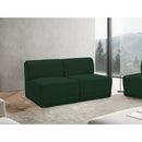  Manufacturer Color_Green -- Ollie 60" Green Boucle Fabric Upholstered 2 pc Armless Modular Loveseat IMAGE 2