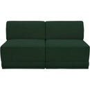  Manufacturer Color_Green -- Ollie 60" Green Boucle Fabric Upholstered 2 pc Armless Modular Loveseat IMAGE 4