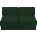  Manufacturer Color_Green -- Ollie 60" Green Boucle Fabric Upholstered 2 pc Armless Modular Loveseat IMAGE 5