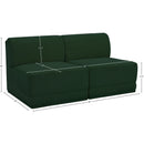  Manufacturer Color_Green -- Ollie 60" Green Boucle Fabric Upholstered 2 pc Armless Modular Loveseat IMAGE 8