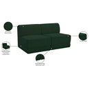  Manufacturer Color_Green -- Ollie 60" Green Boucle Fabric Upholstered 2 pc Armless Modular Loveseat IMAGE 9