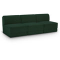  Manufacturer Color_Green -- Ollie 90" Green Boucle Fabric Upholstered 3 pc Armless Modular Sofa IMAGE 1