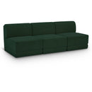  Manufacturer Color_Green -- Ollie 90" Green Boucle Fabric Upholstered 3 pc Armless Modular Sofa IMAGE 1