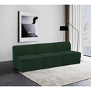  Manufacturer Color_Green -- Ollie 90" Green Boucle Fabric Upholstered 3 pc Armless Modular Sofa IMAGE 2