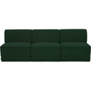  Manufacturer Color_Green -- Ollie 90" Green Boucle Fabric Upholstered 3 pc Armless Modular Sofa IMAGE 4