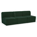  Manufacturer Color_Green -- Ollie 90" Green Boucle Fabric Upholstered 3 pc Armless Modular Sofa IMAGE 8