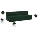  Manufacturer Color_Green -- Ollie 90" Green Boucle Fabric Upholstered 3 pc Armless Modular Sofa IMAGE 9