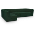  Manufacturer Color_Green -- Ollie 128" Green Boucle Fabric Upholstered 5 pc Modular Sectional IMAGE 1