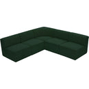  Manufacturer Color_Green -- Ollie 94" Green Boucle Fabric Upholstered 5 pc Modular Sectional IMAGE 5