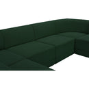  Manufacturer Color_Green -- Ollie 128" Green Boucle Fabric Upholstered 6 pc Modular Sectional IMAGE 9