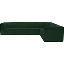  Manufacturer Color_Green -- Ollie 128" Green Boucle Fabric Upholstered 6 pc Modular Sectional IMAGE 4