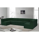 Meridian Ollie Green Boucle Fabric Modular Sectional IMAGE 2
