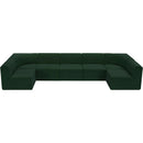 Meridian Ollie Green Boucle Fabric Modular Sectional IMAGE 6