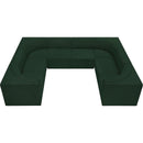 Meridian Ollie Green Boucle Fabric Modular Sectional IMAGE 6