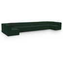 Meridian Ollie Green Boucle Fabric Modular Sectional IMAGE 1