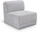  Manufacturer Color_Grey -- Ollie Grey Boucle Fabric Upholstered Modular Armless Chair IMAGE 1