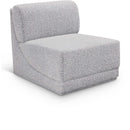 Meridian Ollie Grey Boucle Fabric Armless IMAGE 1