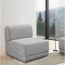  Manufacturer Color_Grey -- Ollie Grey Boucle Fabric Upholstered Modular Armless Chair IMAGE 2