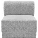 Meridian Ollie Grey Boucle Fabric Armless IMAGE 4
