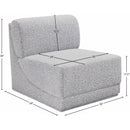  Manufacturer Color_Grey -- Ollie Grey Boucle Fabric Upholstered Modular Armless Chair IMAGE 8
