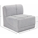 Meridian Ollie Grey Boucle Fabric Armless IMAGE 8