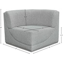  Manufacturer Color_Grey -- Ollie Grey Boucle Fabric Upholstered Modular Corner Chair IMAGE 8