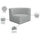  Manufacturer Color_Grey -- Ollie Grey Boucle Fabric Upholstered Modular Corner Chair IMAGE 9