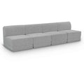  Manufacturer Color_Grey -- Ollie 120" Grey Boucle Fabric Upholstered 4 pc Armless Modular Sofa IMAGE 1
