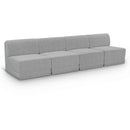  Manufacturer Color_Grey -- Ollie 120" Grey Boucle Fabric Upholstered 4 pc Armless Modular Sofa IMAGE 1