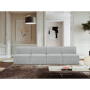  Manufacturer Color_Grey -- Ollie 120" Grey Boucle Fabric Upholstered 4 pc Armless Modular Sofa IMAGE 2