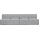  Manufacturer Color_Grey -- Ollie 120" Grey Boucle Fabric Upholstered 4 pc Armless Modular Sofa IMAGE 4