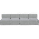  Manufacturer Color_Grey -- Ollie 120" Grey Boucle Fabric Upholstered 4 pc Armless Modular Sofa IMAGE 5