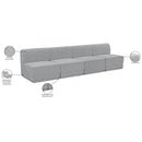  Manufacturer Color_Grey -- Ollie 120" Grey Boucle Fabric Upholstered 4 pc Armless Modular Sofa IMAGE 9