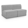  Manufacturer Color_Grey -- Ollie 60" Grey Boucle Fabric Upholstered 2 pc Armless Modular Loveseat IMAGE 1