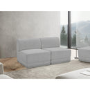 Manufacturer Color_Grey -- Ollie 60" Grey Boucle Fabric Upholstered 2 pc Armless Modular Loveseat IMAGE 2