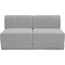  Manufacturer Color_Grey -- Ollie 60" Grey Boucle Fabric Upholstered 2 pc Armless Modular Loveseat IMAGE 4