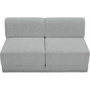  Manufacturer Color_Grey -- Ollie 60" Grey Boucle Fabric Upholstered 2 pc Armless Modular Loveseat IMAGE 5