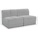 Manufacturer Color_Grey -- Ollie 60" Grey Boucle Fabric Upholstered 2 pc Armless Modular Loveseat IMAGE 8
