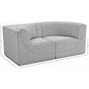  Manufacturer Color_Grey -- Ollie 68" Grey Boucle Fabric Upholstered 2 pc Modular Loveseat IMAGE 10