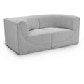  Manufacturer Color_Grey -- Ollie 68" Grey Boucle Fabric Upholstered 2 pc Modular Loveseat IMAGE 1