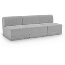  Manufacturer Color_Grey -- Ollie 90" Grey Boucle Fabric Upholstered 3 pc Armless Modular Sofa IMAGE 1