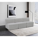  Manufacturer Color_Grey -- Ollie 90" Grey Boucle Fabric Upholstered 3 pc Armless Modular Sofa IMAGE 2
