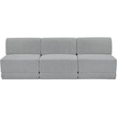  Manufacturer Color_Grey -- Ollie 90" Grey Boucle Fabric Upholstered 3 pc Armless Modular Sofa IMAGE 4