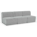  Manufacturer Color_Grey -- Ollie 90" Grey Boucle Fabric Upholstered 3 pc Armless Modular Sofa IMAGE 8