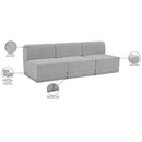  Manufacturer Color_Grey -- Ollie 90" Grey Boucle Fabric Upholstered 3 pc Armless Modular Sofa IMAGE 9
