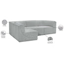  Manufacturer Color_Grey -- Ollie 98" Grey Boucle Fabric Upholstered 4 pc Modular Sectional IMAGE 15